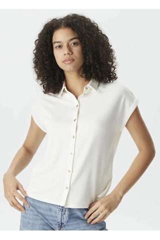 Kadın Nautica Kısa Kollu Relaxed Fit Polo Gömlek - Beyaz Beyaz