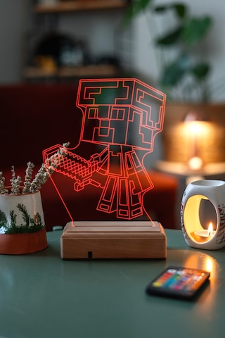 Oyunculara Hediye 3D Gaz Maskesi Led Gece Lambası