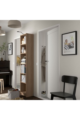 Kitaplık, Meşe Görünümlü, 40x28x202 Cm Abanoz