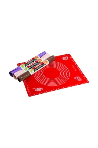 Silikon Ölçülü Hamur Açma Matı Hamur Açma Örtüsü Büyük Boy 50x40