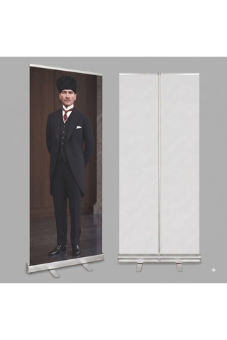 Atatürk Poster Baskılı Roll Up Banner 85x200cm No:6 Diğer
