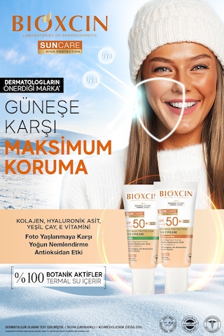 Bioxcin Sun Care Spf 50 Çok Yüksek Korumalı Renkli Güneş Kremi 50 ml Karma Ve Yağlı Cilt Tinted