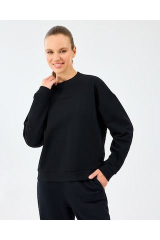Skechers W Essential Crewneck Sweatshirt Kadın Siyah Sweatshirt S2610011-3817 Siyah