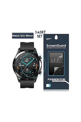 Gor Huawei Watch Gt 2 46Mm Darbe Emici Ekran Koruyucu 3 Adet Set-Şeffaf