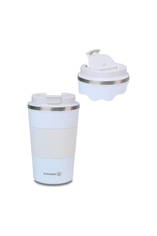 A5540-1 Korkmaz Eterna Siyah Kahve Bardağı 380 Ml - Beyaz