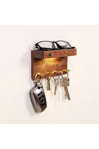 Geeksen Ahşap Anahtar Tutucu, Hareket Sensörlü Led Gece Lambası, Manyetik Ve Şarj Edilebilir, 0.4w, Kahverengi Kahverengi