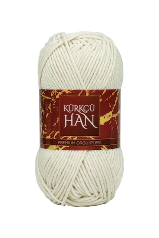 Kürkçü Han Cotton Comfort 100gr Pamuklu Makrome Punch Amigurumi Örgü İpi - Fil Dişi
