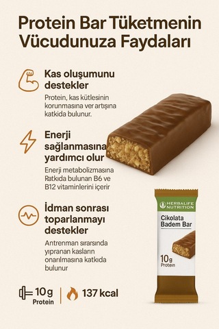 Herbalife Protein Bar Çikolata Aromalı Bademli 14 X 35g Aktif Yaşam Için Lezzetli Ve Dengeli At