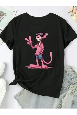 Modi Baskılı Oversize Bisiklet Yaka T-shirt - Beyaz - Mymg158836