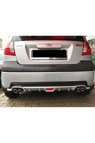 Hyundai Getz Uyumlu Siyah Difüzör Difizör Yuvarlak Egzoz Görünüm Kulaklı Tip