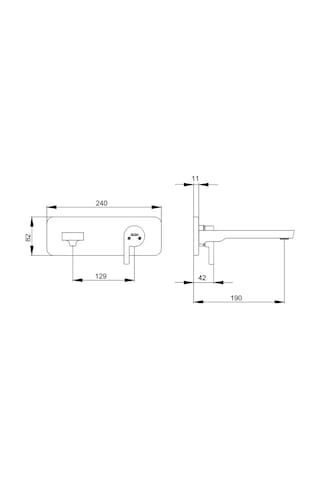 Eca Icon 102167601H-K Ankastre Sıva Üstü Lavabo Bataryası Tek Rozet