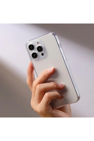 Apple Uyumlu iPhone 15 Pro Kılıf Şeffaf Kamera Korumalı Soket 3d