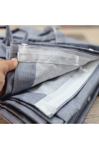 Ceylan Home Balkon Perdesi Brandası Bağcıklı Ölçü Seçenekli Düz Gri Gri