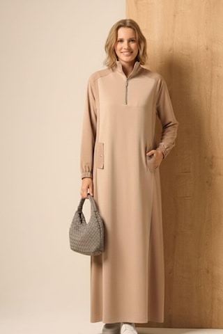 Ftz Women Kadın Scuba Spandex Elbise Beige 31260 Beige