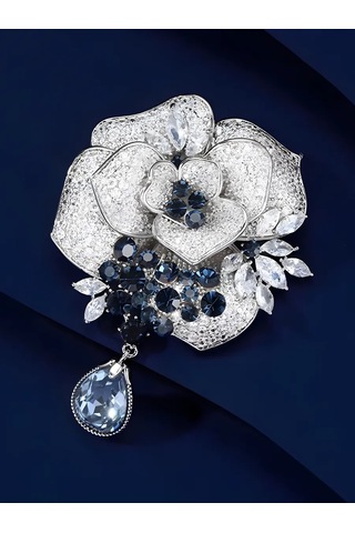 Bijoubijou Brosh Çiçek Gül 431720937 Gri