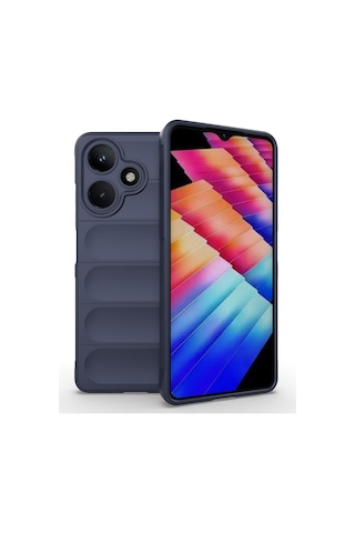 Rba Aksesuar İnfinix Hot 30 Kılıf Esnek Tpu Oyuklu Arka Yüzey Tasarımlı Rba Etnik Silikon Kapak - Koyu Yeşil Yeşil