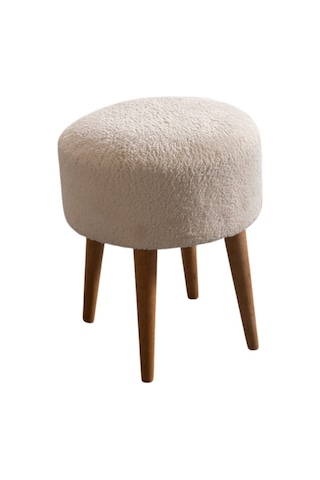 Panda Yuvarlak 4 Ayaklı Çok Amaçlı Puf Krem Krem