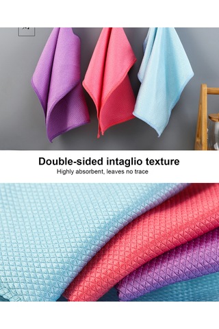 Teltree Mikrofiber Cam Temizleme Havluları - Yüksek Su Absorpsiyonu, Yüzük Desenli, 40x30 Cm, 5 Adet Paket Diğer