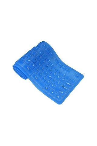 Dancemonkey 108 Tuş Esnek Katlanabilir Klavye Su Geçirmez Toz Geçirmez Mavi, Dizüstü Bilgisayar Kullanıcıları İçin Sessiz Tuşlar