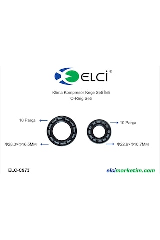 Oto Klima Kompresör Keçesi Seti 20 Parça 10 Büyük + 10 Küçük Ölçü Klima Kompresör Shaft Seal Tamir Seti
