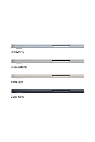 Apple MW103TU/A Macbook Air Apple M4 İşlemci 10 Çekirdek CPU 10 Çekirdek GPU 16 GB 512 GB SSD 13.6" Macos Dizüstü Bilgisayar