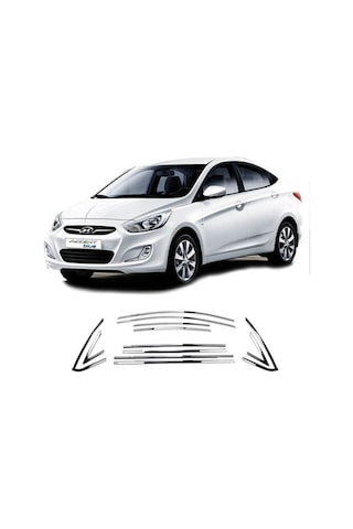 Hyundai Accent Blue 2011-2017 Tamtur 14 Parça Krom Cam Çıtası