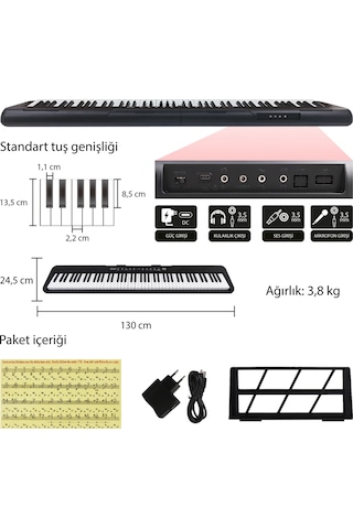 Jwin Jdp-3088 Tuş Hassasiyetli 88 Tuşlu Dijital Piyano - Siyah