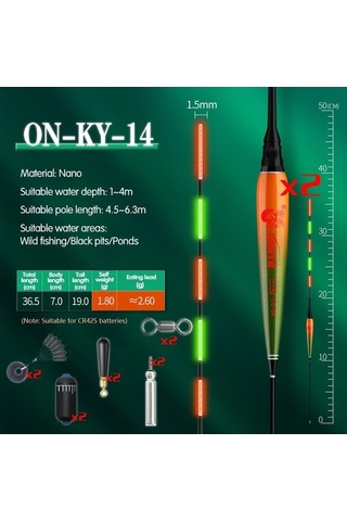 Novahub Onlyou 2 Adet Nano Akıllı Balıkçılık Şamandıra Bite Alarm Balık Yemi Su Gölgesiz Ş Led Işık Otomatik Renk Değiştirme Şamandıra