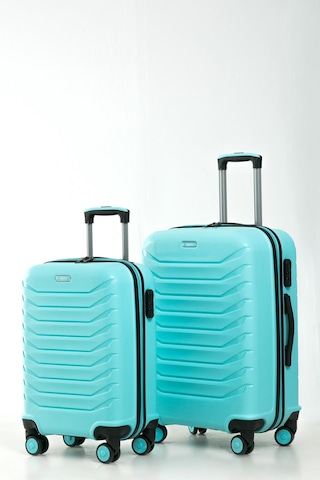 Yefa Pp Polipropilen Kırılmaz Orta & Kabin Boy 2'li Valiz Seti Su Yeşili
