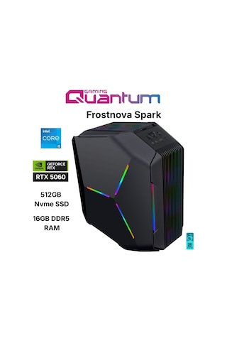 Quantum Gaming Frostnova Spark i5-14400F 16 GB 512 GB SSD 8 GB RTX5060 Free Dos Masaüstü Oyuncu Bilgisayarı