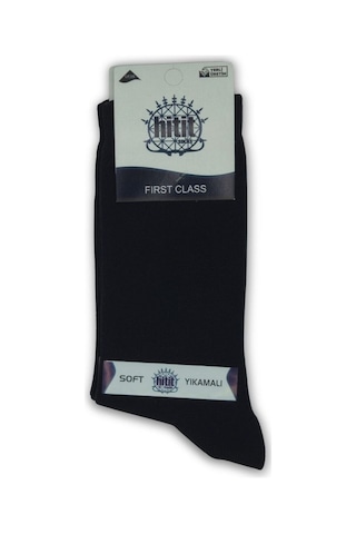 Hitit Socks Düz Erkek Soket Çorap 12 Çift Siyah