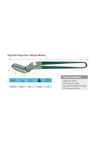 001-a Sağ Düz Tabaka Makas