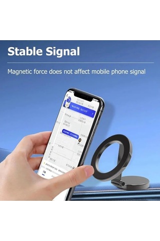 Createtech Araba Manyetik Katlanır Telefon Dağı Tutucu 360 Dönüştürülebilir Vantuz Black - -