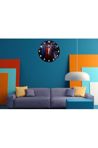 Ti-play Gece Treni Yalnızlık 30x30cm Akrilik Dekoratif Modern Duvar Saati ÇOk Renkli