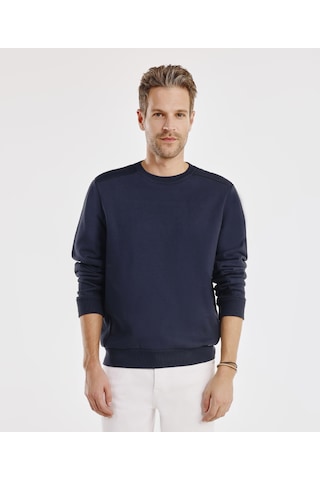 Yargıcı Triko Detaylı Sweatshirt 25yesw9001x 004 Lacivert
