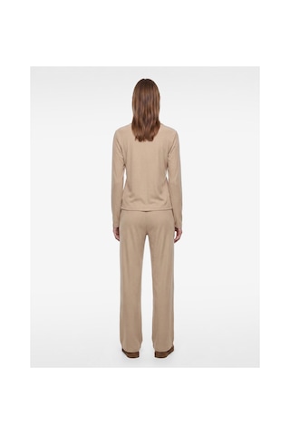 Koton Rahat Kalıp Düğmeli Uzun Kollu Viskon Karışımlı Kaşkorse Pijama Takımı Bej 7wlk40200mk Ekru