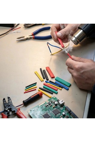 Daralan Makaron Seti 164 Parça Isı İle Elektrik Kablo İzolasyon Ve Koruma Kılıfı Shrink Tube Set Renkli