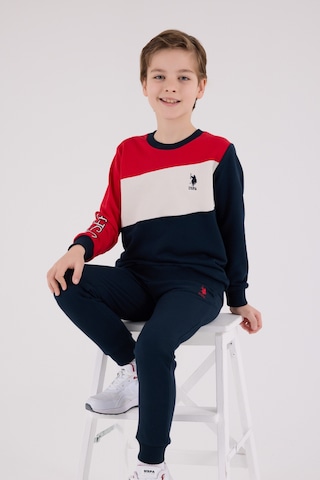 U.S. Polo Assn. Lisanslı Erkek Çocuk Alt Üst 2 Parça Eşofman Takımı Us2224 Lacivert