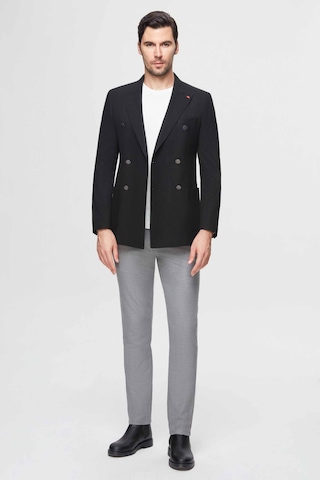 D's Damat Slim Fit Siyah Metal Düğmeli Kruvaze Kumaş Ceket 3ef04dd024881 Siyah