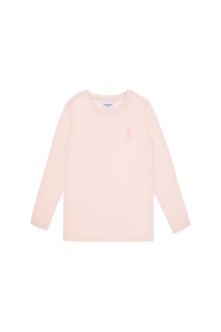 U.S. Polo Assn. Kız Çocuk Açık Pembe Bisiklet Yaka Basic Sweatshirt 50317923-VR078