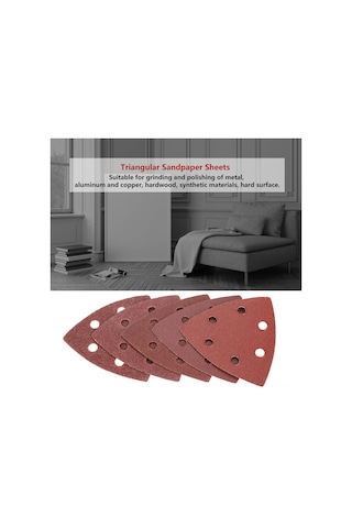 Xindoker 100 Adet 90mm Zımpara Kağıdı 60-240 + 1 Adet 80mm Üçgen Zımpara Pati Seti - Metal, Ahşap Ve Sentetik Malzemeler İçin Zımparalama Ve Parlatma