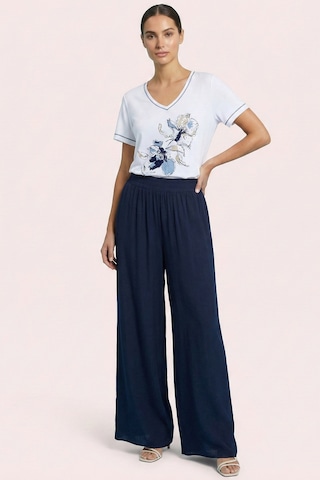 Casual Mavi Penye T-shirt Mavi