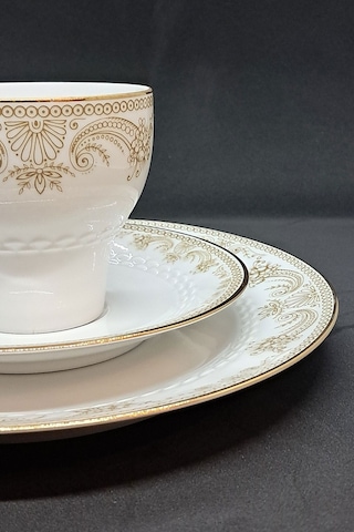 Tirschenreuth Duble Vintage Kahve Fincanı 3 Parça 180 Ml Bej