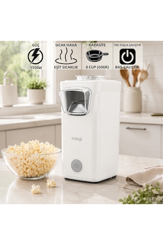 Mioji POPX1 1100 W Yağsız Kompakt Mısır Patlatma Makinesi
