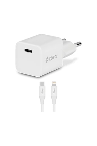 Ttec 2scp01lb Smartcharger 20w Pd Seyahat Hızlı Şarj Cihazı + Usb-c - Lightning 150cm Kablo Beyaz