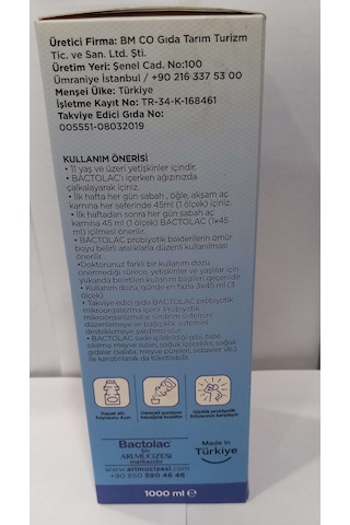 Bactolac Canlı Sıvı Probiyotik 1 L
