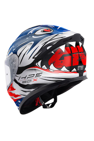 Givi 50.x Sharkbite Kapalı Motosiklet Kaskı Beyaz - Kırmızı - Mavi