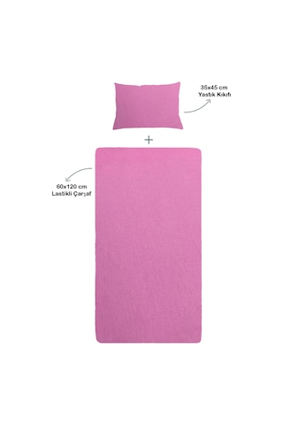 S-mall Bebek Çarşafı 60x120 Ve Yastık Kılıfı 35x45 - Pembe
