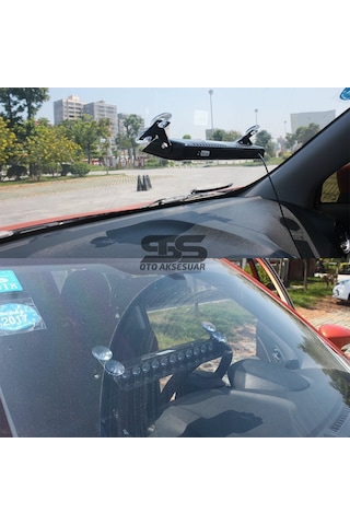 S12 Cam İçi Vantuzlu Polis Çakarı 12 Led Kırmızı Mavi Beyaz Çakmaklık Girişli Ön Arka Cam (STS OTO AKSESUAR)