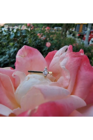 0,40Ct Mekik Taşlı Pırlanta(Signty Taşlı)Kare Kol Tasarım 14 Ayar 552950215